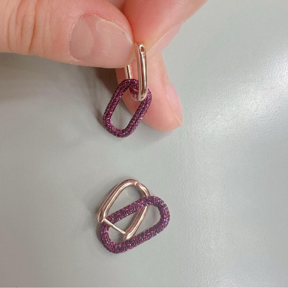 Elegant Purple and Gold Earrings